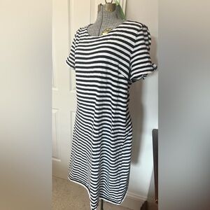 Talbots Classic Black and White Striped Dress